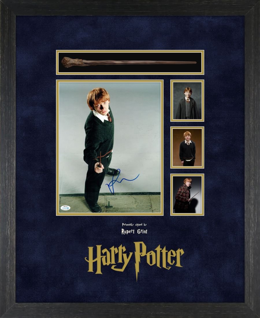 Rupert Grint Signed Harry Potter Photograph Framed Display With Wand - Memorabilia Framers Shop